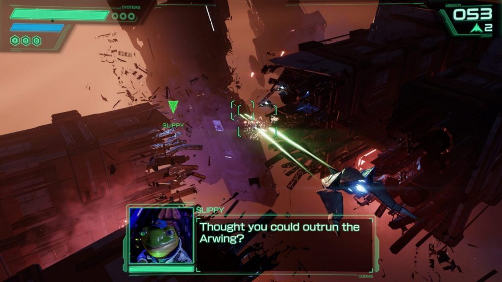 L'Arwing en action dans Star Fox sur Switch 2