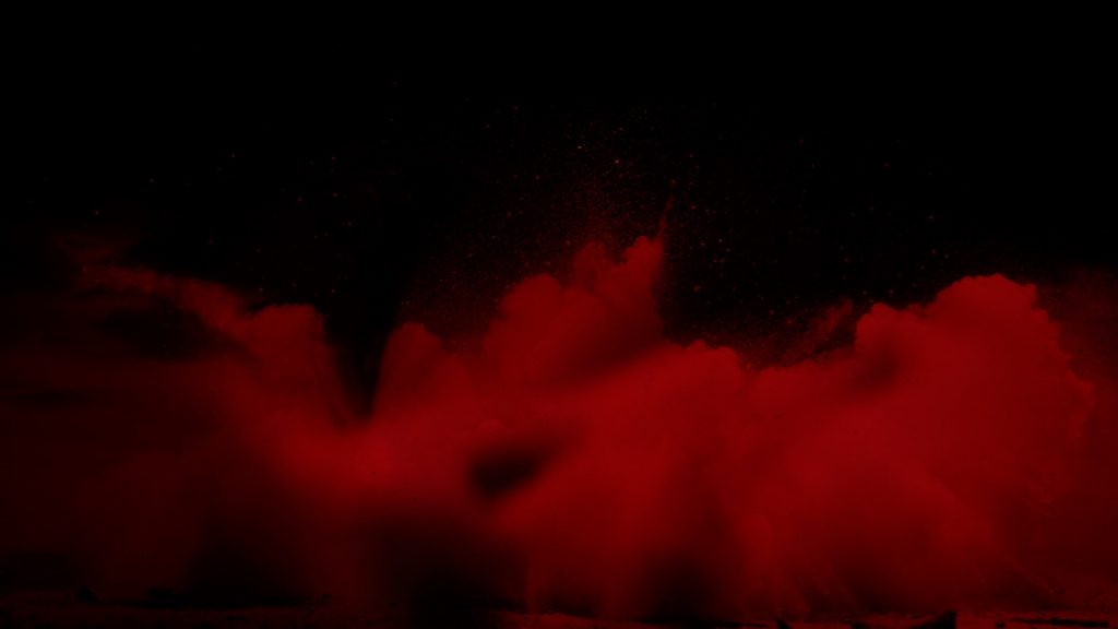 Un nuage rouge en suspension sur fond noir, seule image diffusée pour Precognition