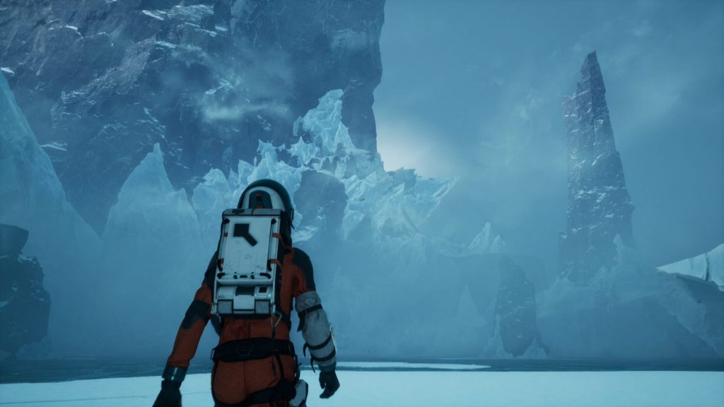 Aphelion, caverne éclairée par le scanner électromagnétique