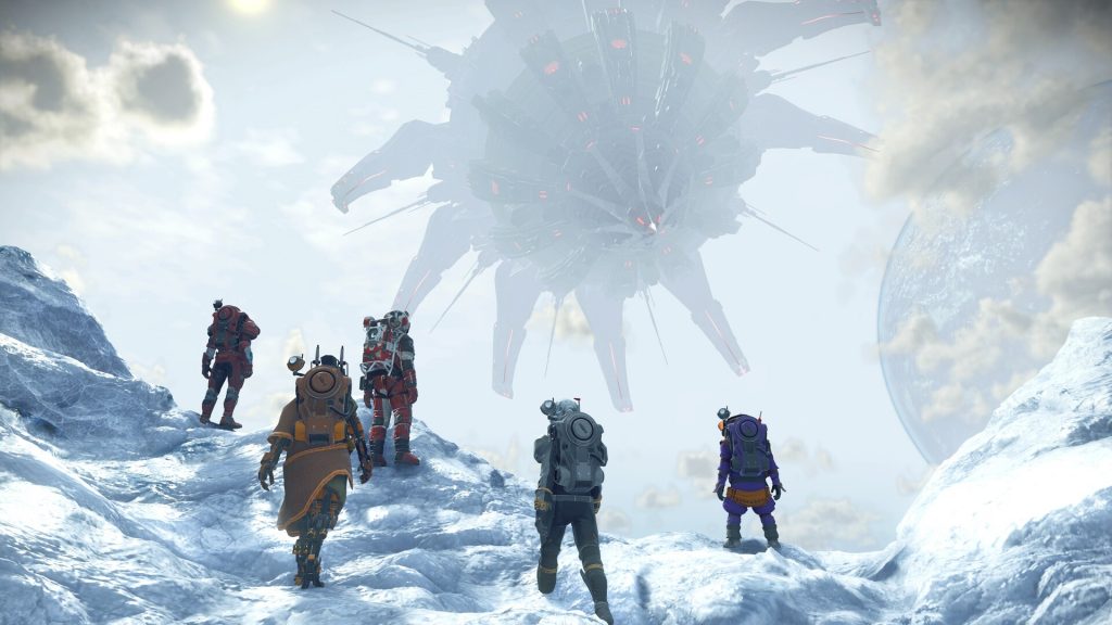 No Man's Sky, une base construite par un joueur sur une planète