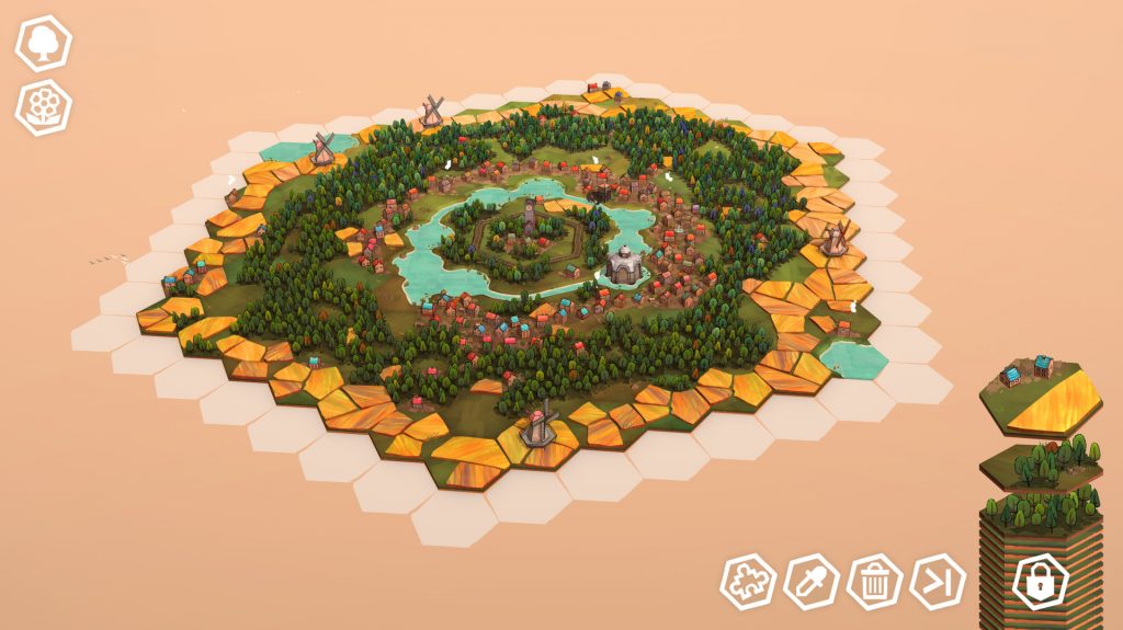 Dorfromantik, un paysage composé de tuiles hexagonales