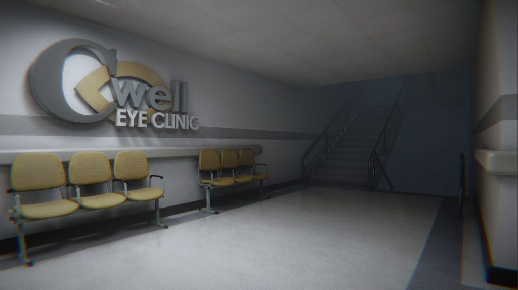 Farsight, la salle d'attente de la clinique fictive CWell Eyecare